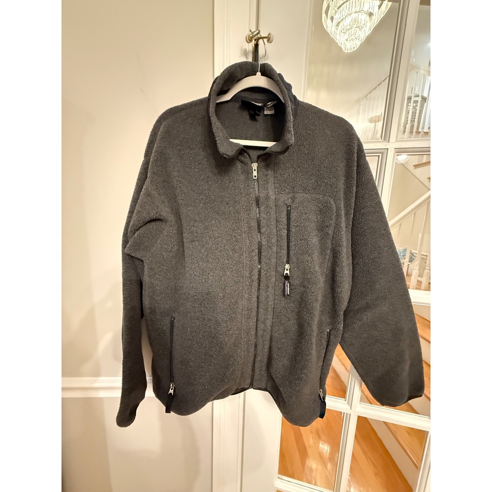 Patagonia Synchilla Fleece Jacket Mens Large Gray Full Zip Made in USA Vintage